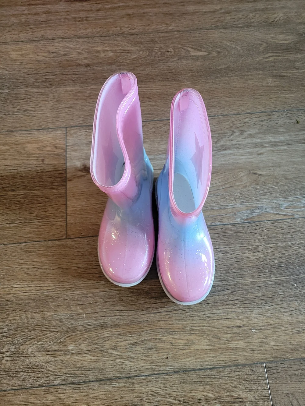 Kids Glitter Ombre Pink-Blue Rain Boots